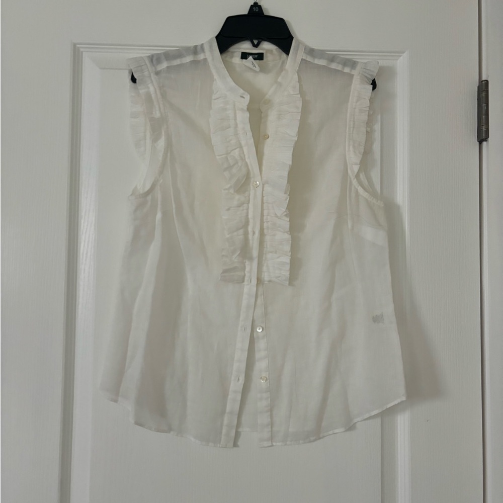 j. crew women’s ruffled sleeveless top